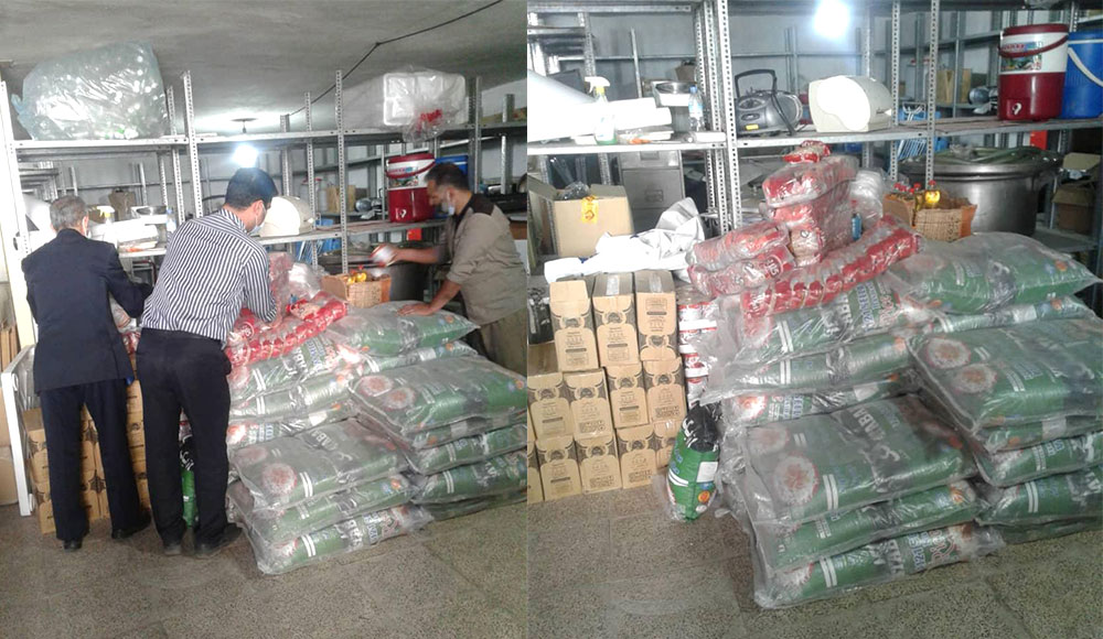 توزيع سبد كالا بين مددجويان خیریه امدادگران عاشورا مازندران